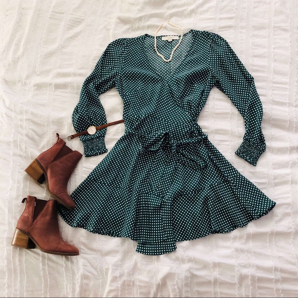 LOFT Polka Dot Wrap Dress